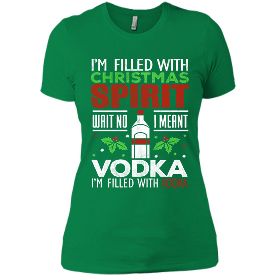 Christmas Gift Shirt Christmas Spirit Vodka Santa - Ladies' Boyfriend T-Shirt