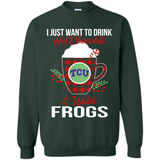 I Just Want To Drink Hot Chocolate & Watch TCU Horned Frogs Ugly Christmas Sweater PINGPONG