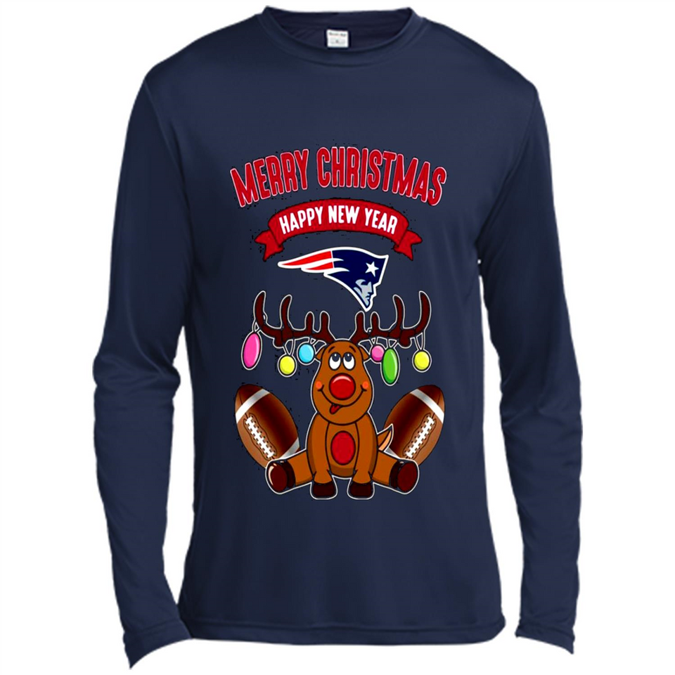 New England Patriots NFL Reindeer Funny Merry Christmas And Happy New Year