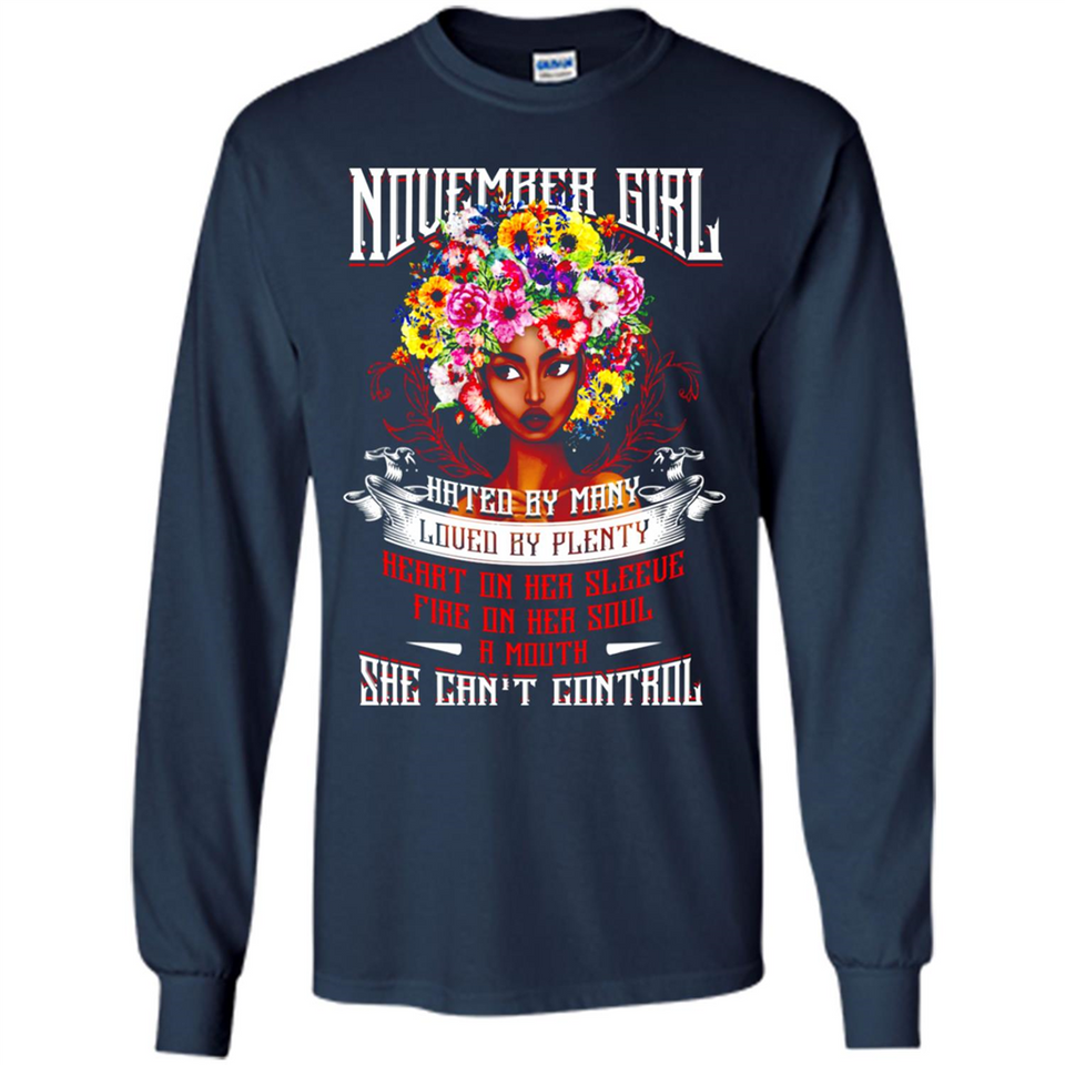 November Girl Flower - Long Sleeve T-Shirt