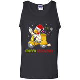 Funny Santa Christmas Chicken Shirt - Merry Chickmas - Tank Top