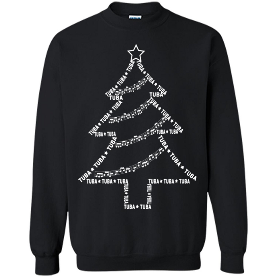 Tuba Text Christmas Tree Musical Instrument Holiday 1