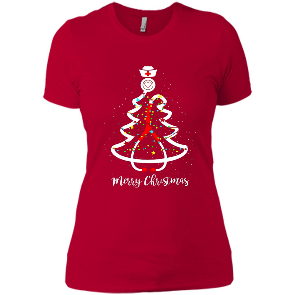 Christmas tree Nurse merry Christmas - Ladies' Boyfriend T-Shirt