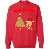Meow merry christmas- cat and pine merry christmas - Sweatshirt
