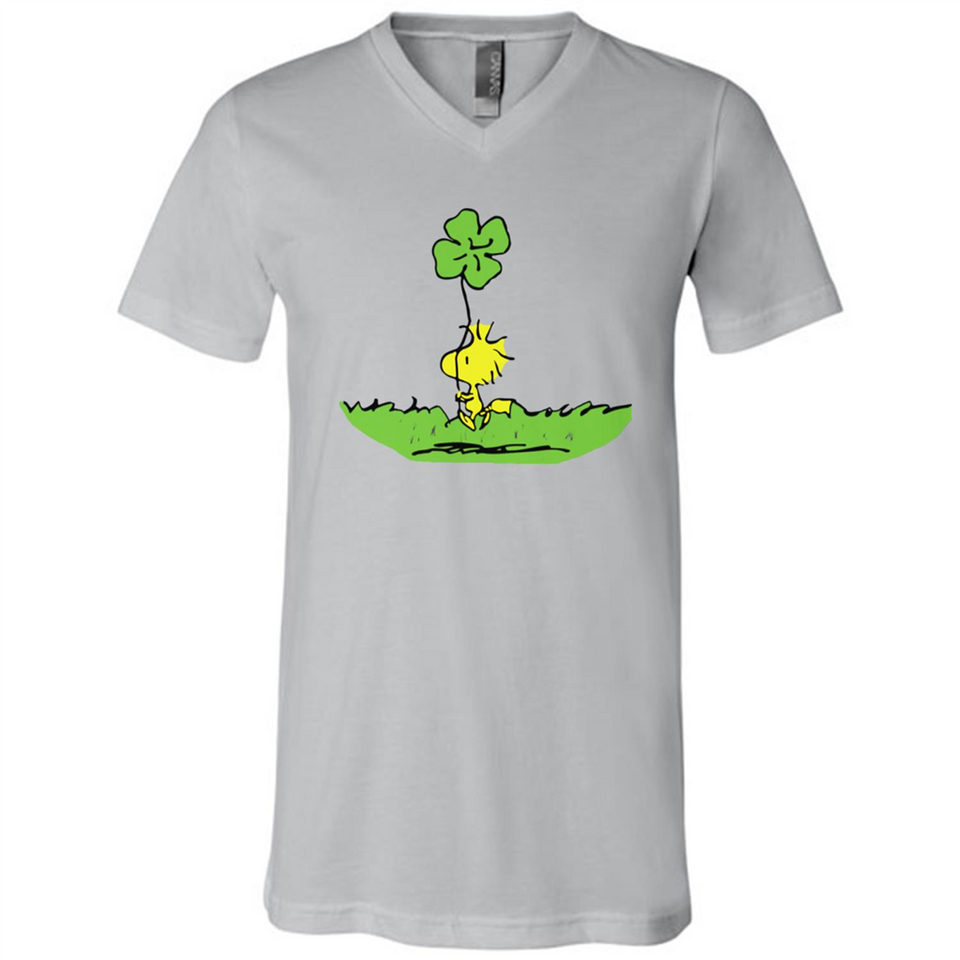Snoopy Woodstock Shamrock - Canvas Unisex V-Neck