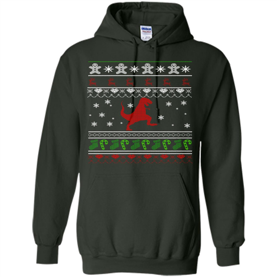 Dinosaur and Santa Ugly Christmas Sweater - Hoodie