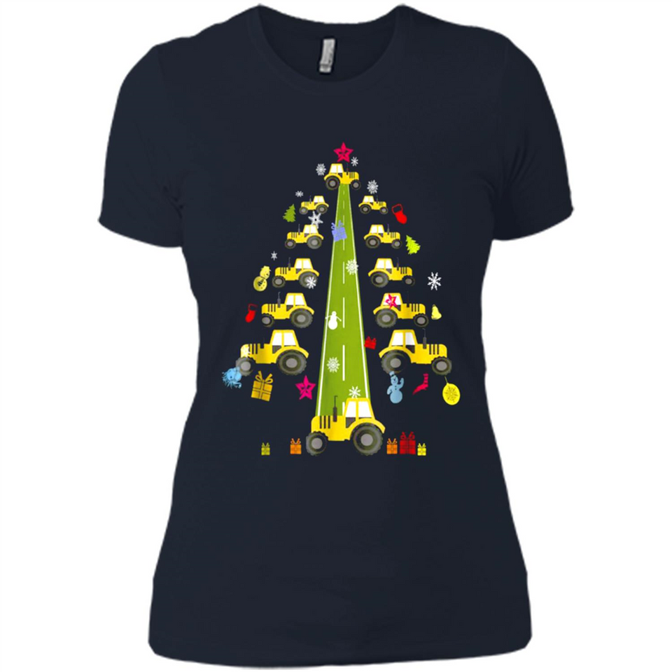 Tractor Car Christmas Tree T-shirt For Drivers