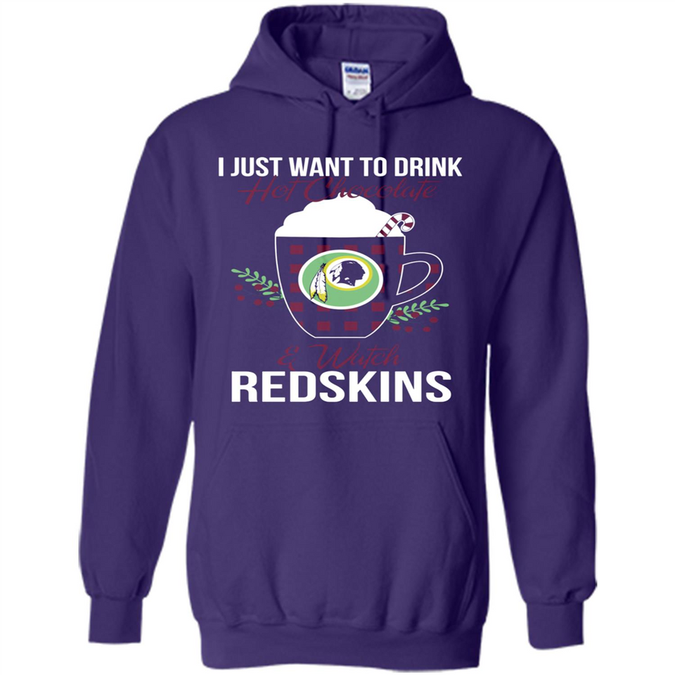 I Just Want To Drink Hot Chocolate & Watch Washington Redskins Ugly Christmas Sweater PINGPONG