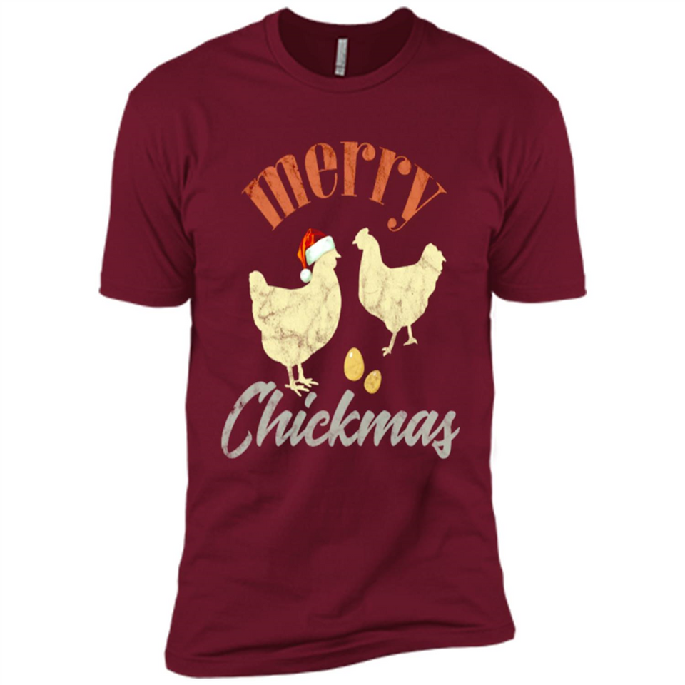 Christmas Chicken Vintage Shirt Funny Santa Hen Farmer Lover - Premium Short Sleeve T-Shirt