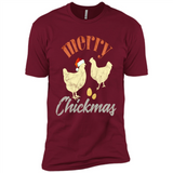 Christmas Chicken Vintage Shirt Funny Santa Hen Farmer Lover - Premium Short Sleeve T-Shirt