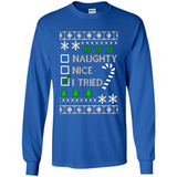 Naughty Nice I Tried Christmas sweatshirt PINGPONG