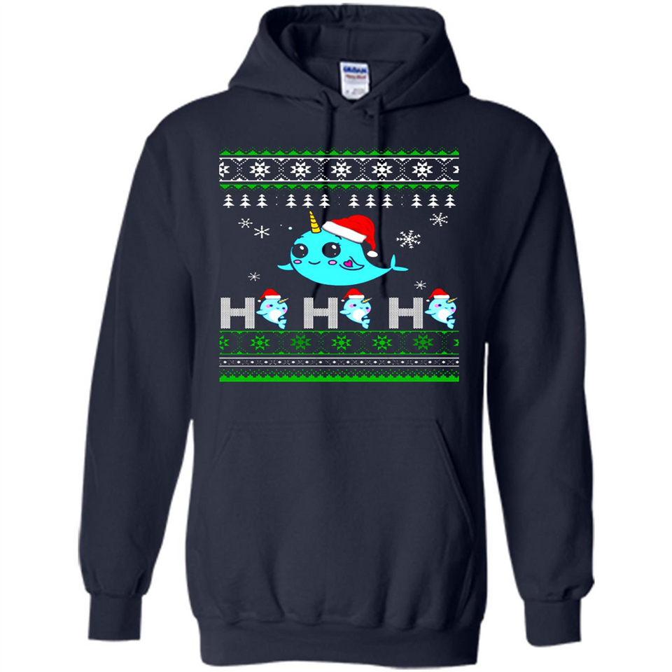 Narwhal christmas sweatshirt hoodie long PINGPONG - Hoodie