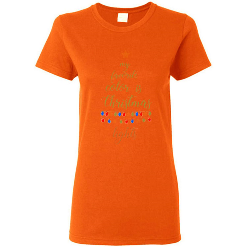 My Favorite Color is Christmas Lights Xmas Sporty T-Shirt - Ladies Short-Sleeve