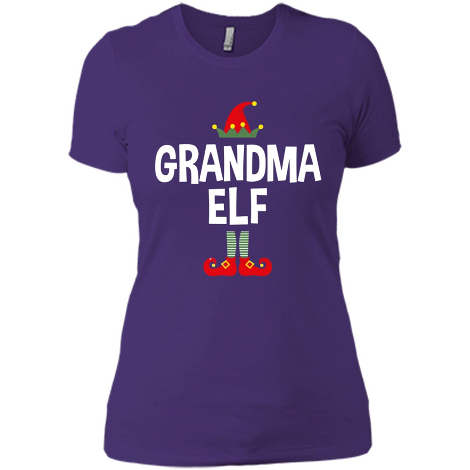 Grandma Elf Shirt -Family Matching Christmas Pajamas - Ladies' Boyfriend T-Shirt