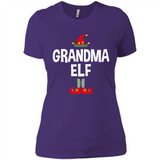 Grandma Elf Shirt -Family Matching Christmas Pajamas - Ladies' Boyfriend T-Shirt