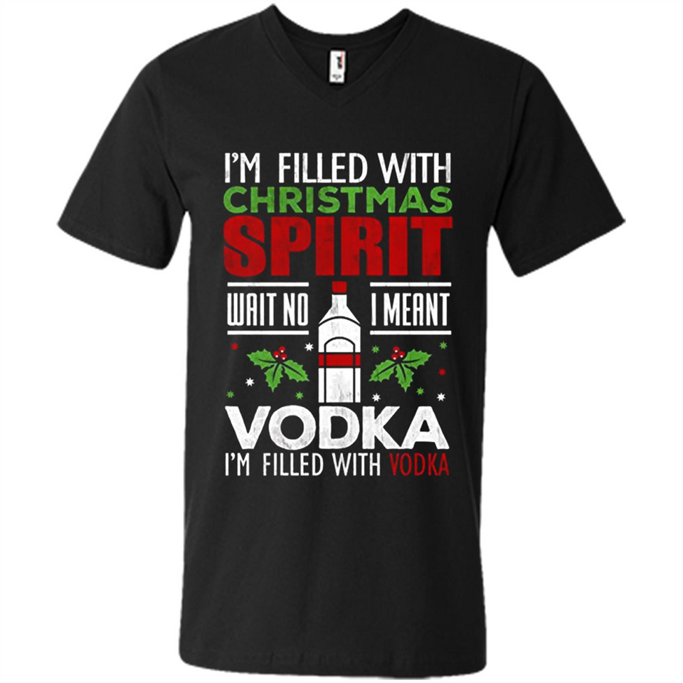 Christmas Gift Shirt Christmas Spirit Vodka Santa - Men's V-Neck