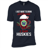I Just Want To Drink Hot Chocolate & Watch Washington Huskies Ugly Christmas Sweater PINGPONG