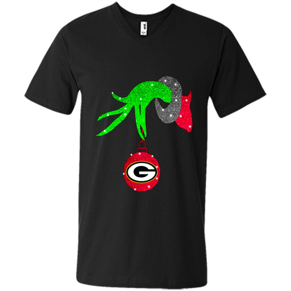 GRINCH HAND HOLDING GREEN BAY PACKERS GLITTER CHRISTMAS PINGPONG