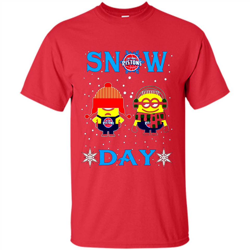 Snow Day Shirt For Detroit Pistons Vs Minion Fans pingpong