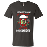 I Just Want To Drink Hot Chocolate & Watch Vegas Golden Knights Ugly Christmas Sweater PINGPONG