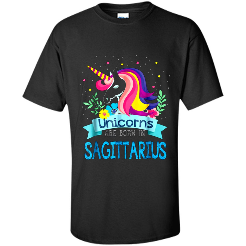 Unicorns are born in Sagittarius Birthday Rainbow Custom Ultra Cotton