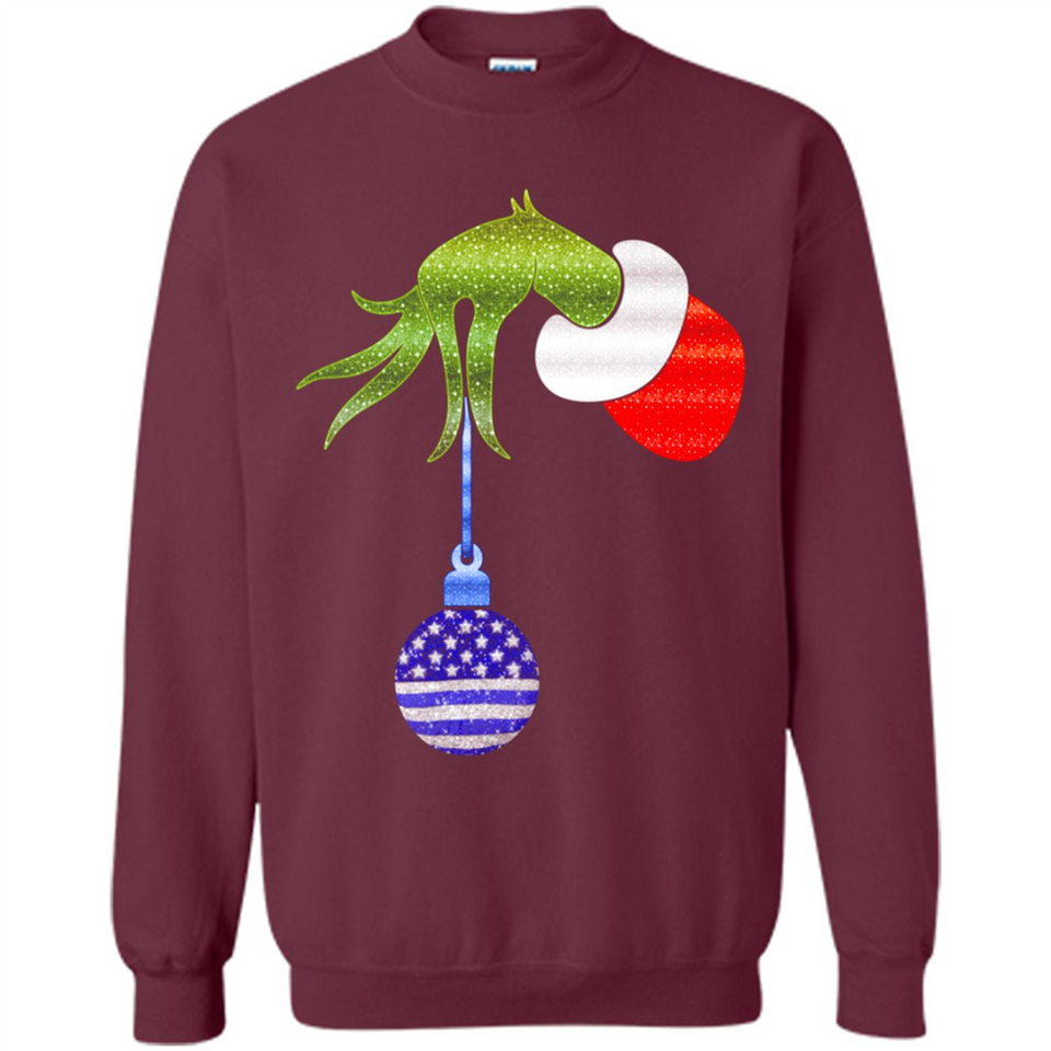 Grinch Holding American Flag ornament Christmas