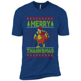 Merry Thankmas Ugly Xmas Thanksgiving Turkey Sweatshirt - Premium Short Sleeve T-Shirt