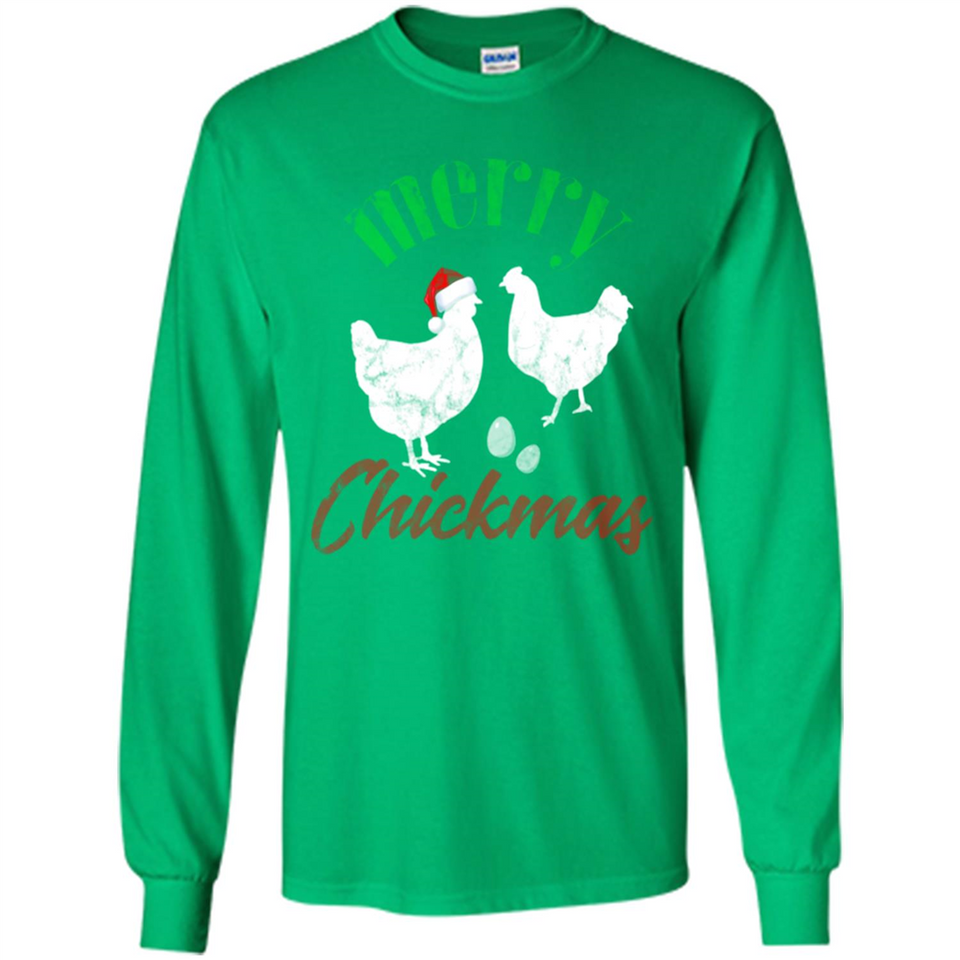 Christmas Chicken Shirt Santa Hens Lover Funny Farmer Gift - Long Sleeve T-Shirt