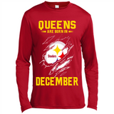 Queens Are Born In December - Pittsburgh Steelers Football - Canvas Long Sleeve T-Shirt