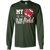 Wisconsin Badgers Football My Heart is on that Field - Long Sleeve T-Shirt