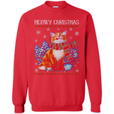 Christmas Ugly Sweater Cat With Christmas Meowy Chritstmas - Sweatshirt