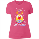 Minion Baltimore Ravens Ugly Christmas Sweater Let it Snow - Ladies' Boyfriend T-Shirt