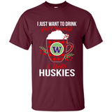 I Just Want To Drink Hot Chocolate & Watch Washington Huskies Ugly Christmas Sweater PINGPONG