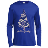 Dallas Cowboys NFL Football Team Logo Christmas Tree T-Shirt - Canvas Long Sleeve T-Shirt