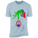 GRINCH HAND HOLDING EDMONTON OILERS GLITTER CHRISTMAS PINGPONG