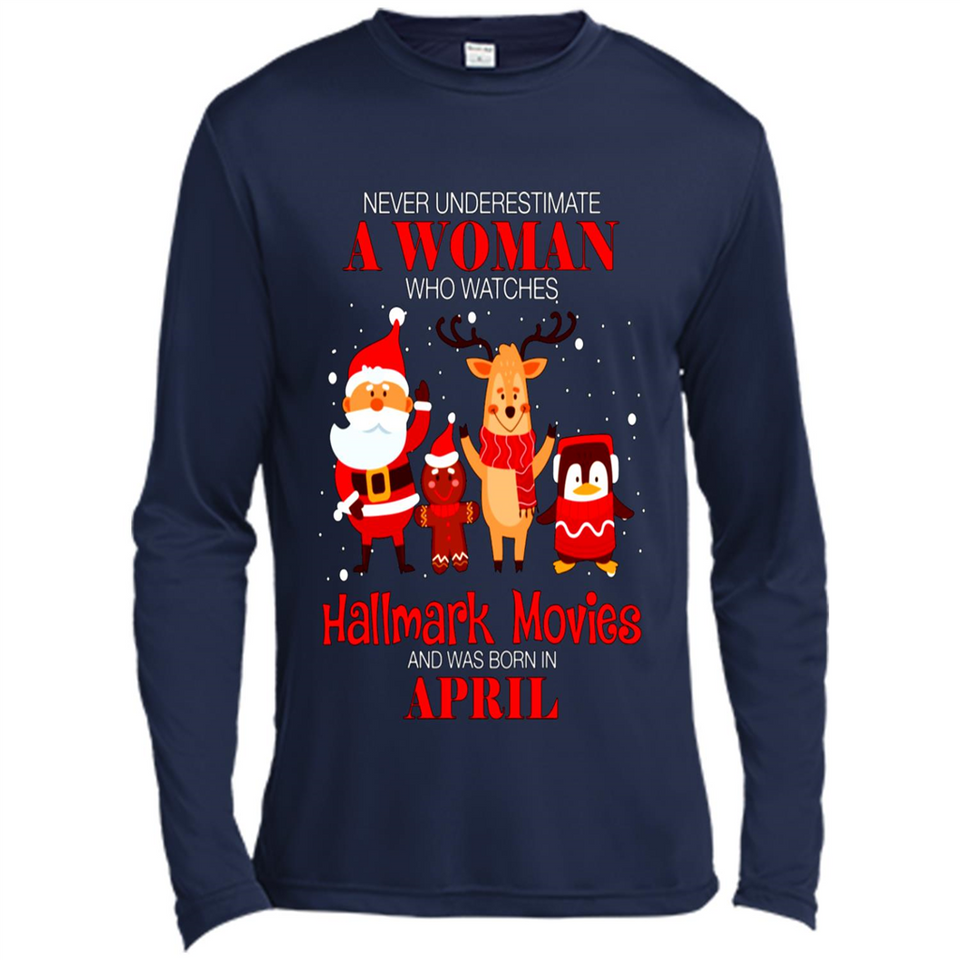 Never Underestimate An April Woman Watches Hallmark Movies Sweatshirt PINGPONG