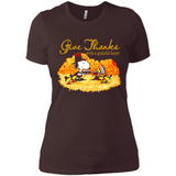 Snoopy Thanksgiving Give Thanks With A Grateful Heart - Ladies' Boyfriend T-Shirt