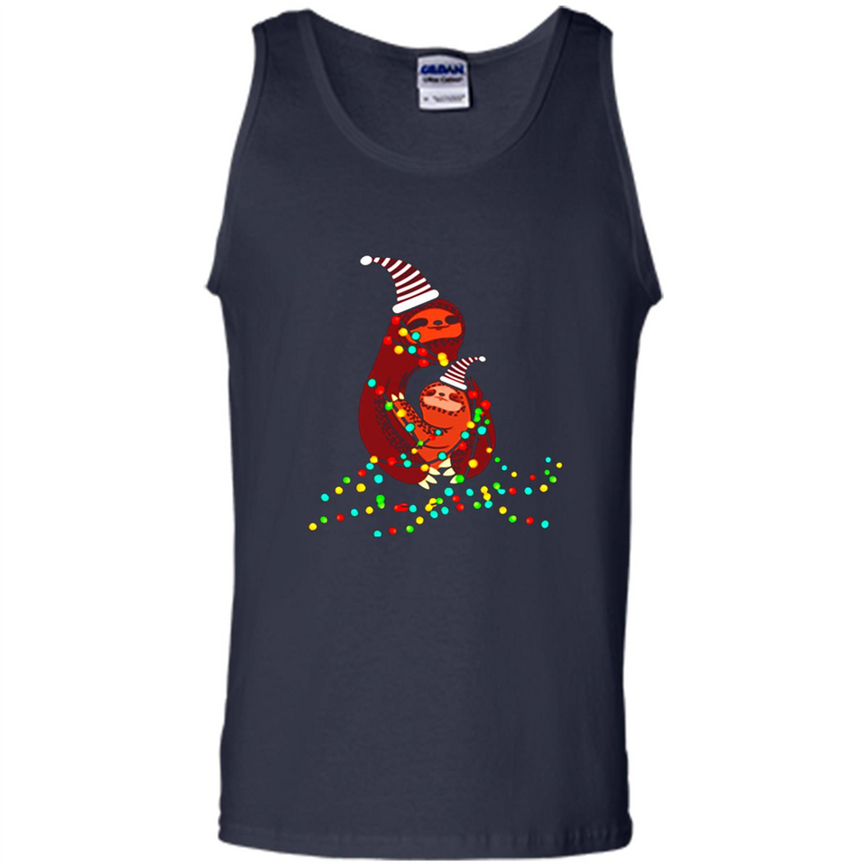 Christmas Lights Sloth Long Sleeve Santa Sloth - Tank Top