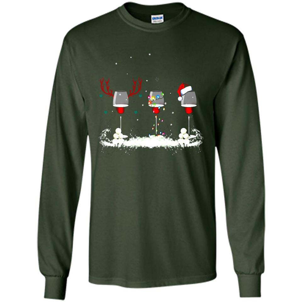 Christmas Red Wine - Merry Xmas T-Shirt - Long Sleeve T-Shirt