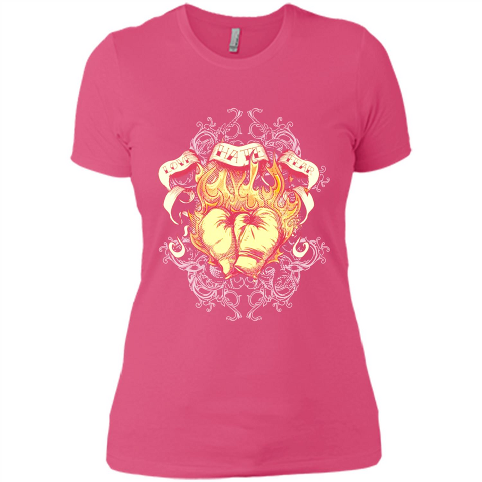 Love Hate Fear Boxing - Martial Art Fighting - Ladies' Boyfriend T-Shirt
