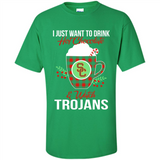 I Just Want To Drink Hot Chocolate & Watch USC Trojans Ugly Christmas Sweater PINGPONG