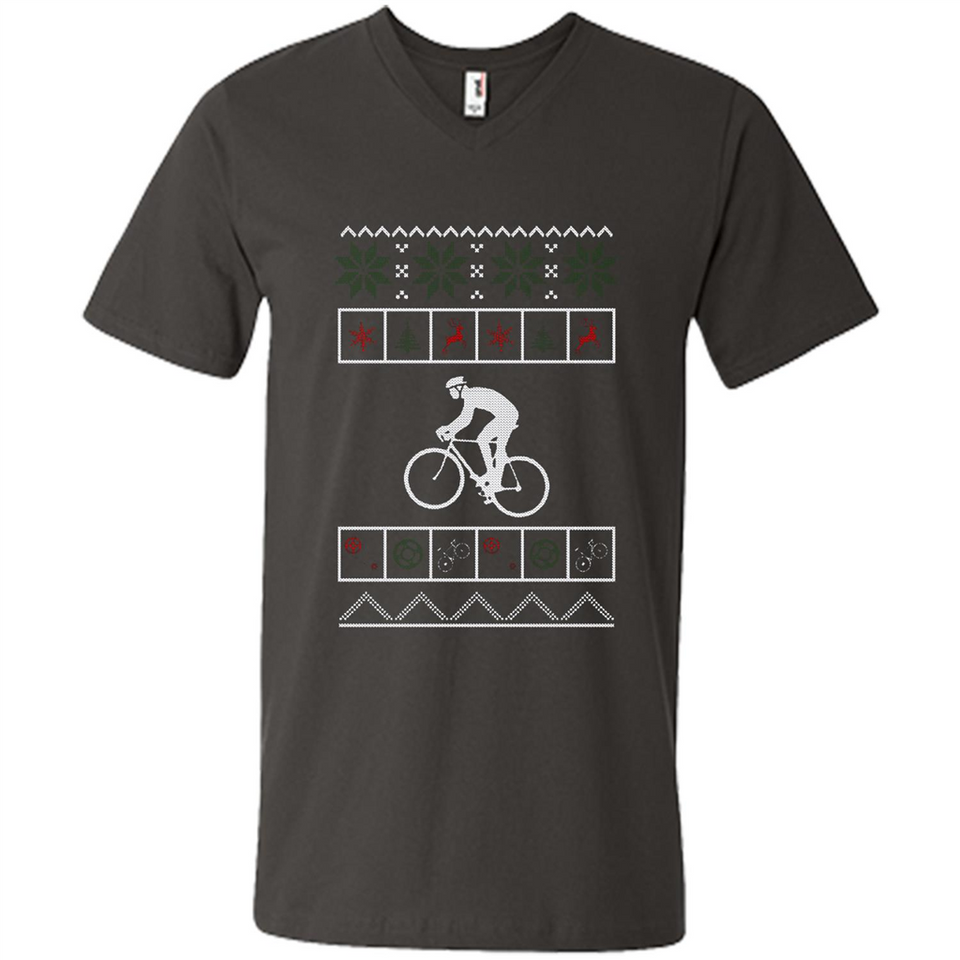 Christmas Ugly Sweater Cycling - Ugly Christmas Sweater - Men's V-Neck