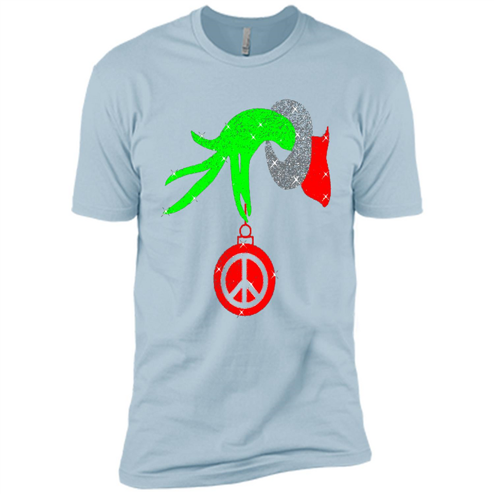 Christmas The Grinch Hand Holding Hippie Ornament - Premium Short Sleeve T-Shirt