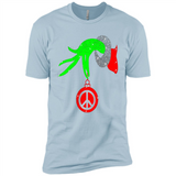 Christmas The Grinch Hand Holding Hippie Ornament - Premium Short Sleeve T-Shirt
