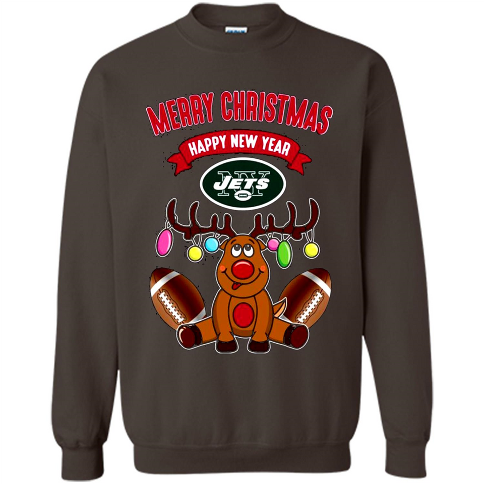 New York Jets NFL Reindeer Funny Merry Christmas And Happy New Year
