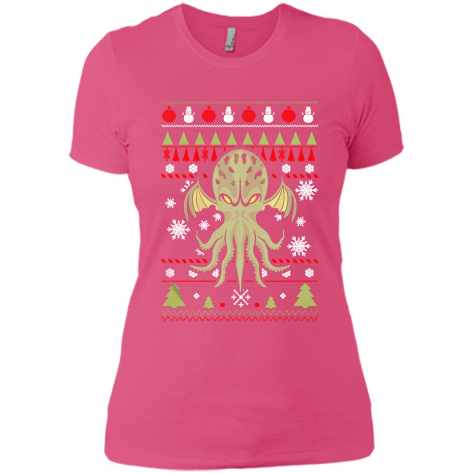 Octopus Ugly Sweater Christmas - Ladies' Boyfriend T-Shirt