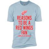Reasons to be a Detroit Red Wings Fan Complete List on Back - Premium Short Sleeve T-Shirt