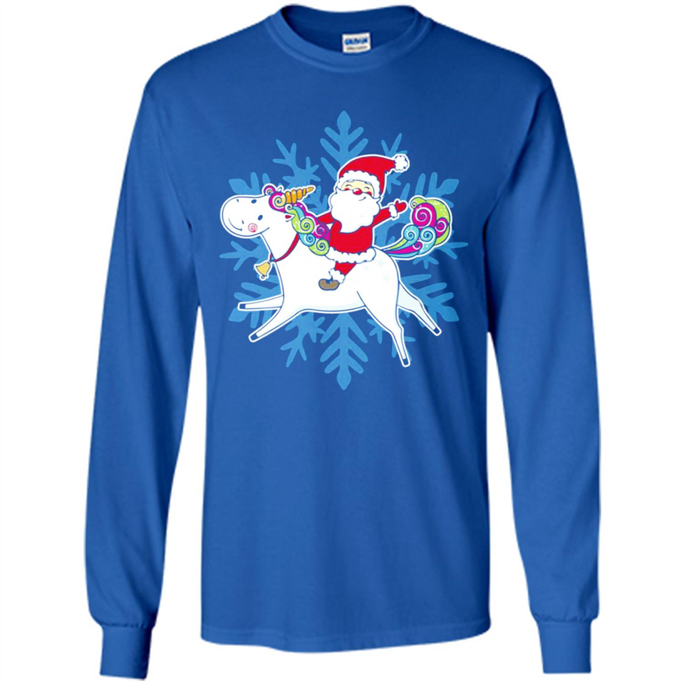 Unicorn And Santa Christmas 1 - Long Sleeve T-Shirt