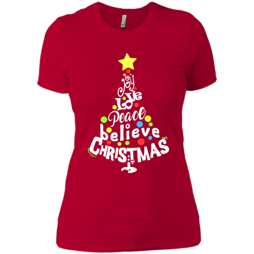 Joy Love Peace Believe Christmas Tree