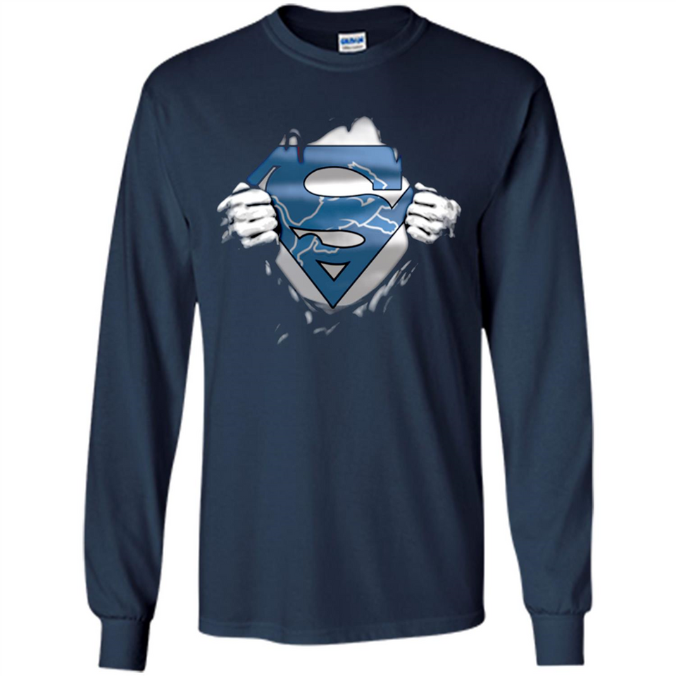 Detroit Lions And Superman Fans - Long Sleeve T-Shirt